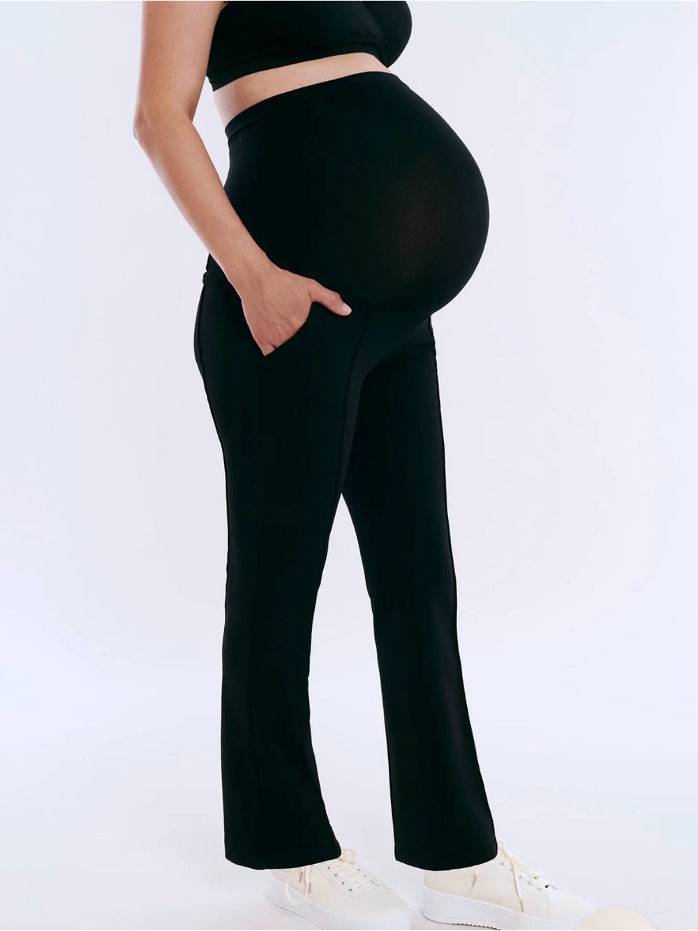 Motherhood Maternity Secret Fit Belly Modern Work Pants Black Boot Cut Sz L